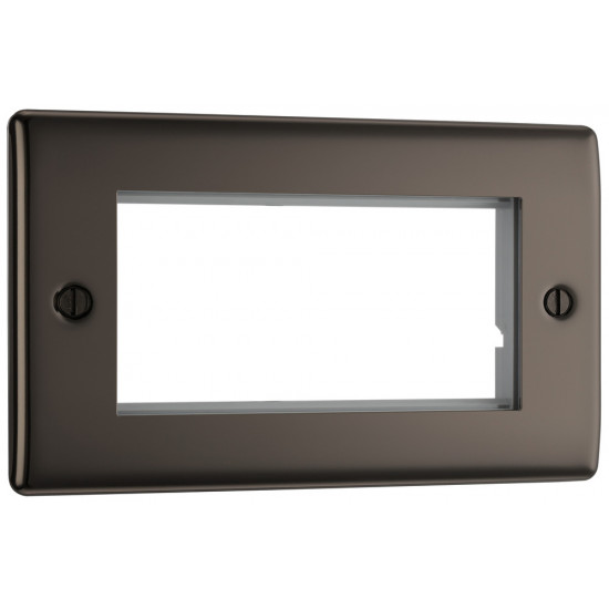BG Nexus 2G 4 Module Euro Plate Black Nickel BG Nexus 2G 4 Module Euro Plate Black Nickel