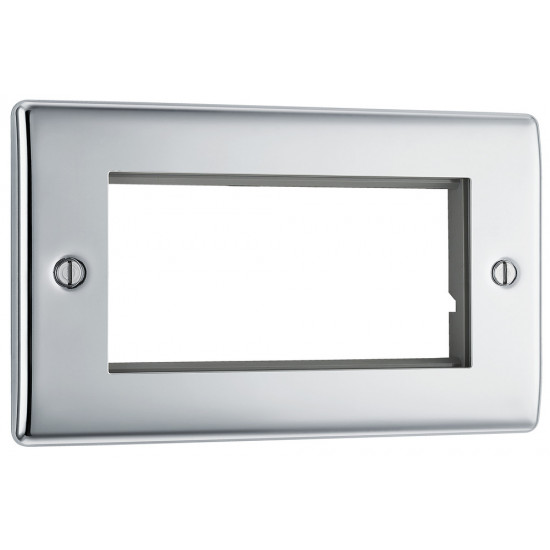 BG Nexus 2G 4 Module Euro Plate Polished Chrome BG Nexus 2G 4 Module Euro Plate Polished Chrome