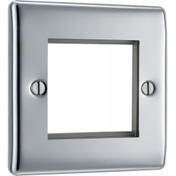 BG Nexus 1G 2 Module Euro Plate Polished Chrome