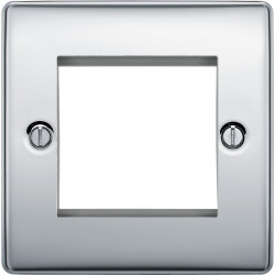 BG Nexus 1G 2 Module Euro Plate Polished Chrome