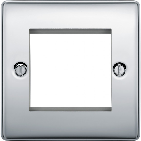 BG Nexus 1G 2 Module Euro Plate Polished Chrome BG Nexus 1G 2 Module Euro Plate Polished Chrome