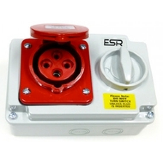 415v 4P 16amp Interlocked Socket-Red 415v 4P 16amp Interlocked Socket-Red