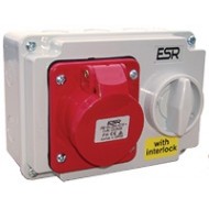 415v 5P 32amp Interlocked Socket-Red
