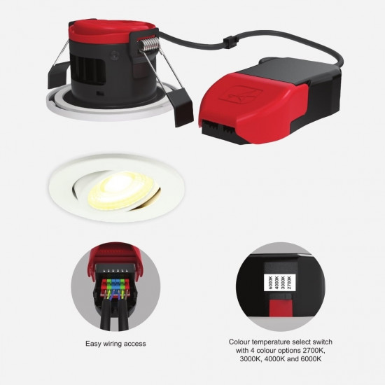 Ansell Prism Pro IP65 LED Adj/Downlight 8w CCT WH Ansell Prism Pro IP65 LED Adj/Downlight 8w CCT WH