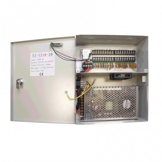 CCTV 18 Way Boxed PSU 20amp CCTV 18 Way Boxed PSU 20amp