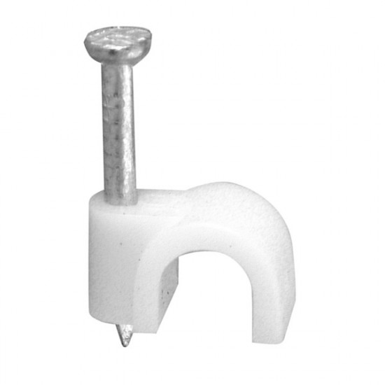 7mm Round Clips-White (Per 100)