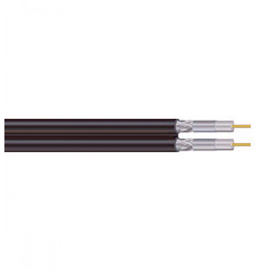 Dual RG6 Co-Axial Cable 100m Black Dual RG6 Co-Axial Cable 100m Black