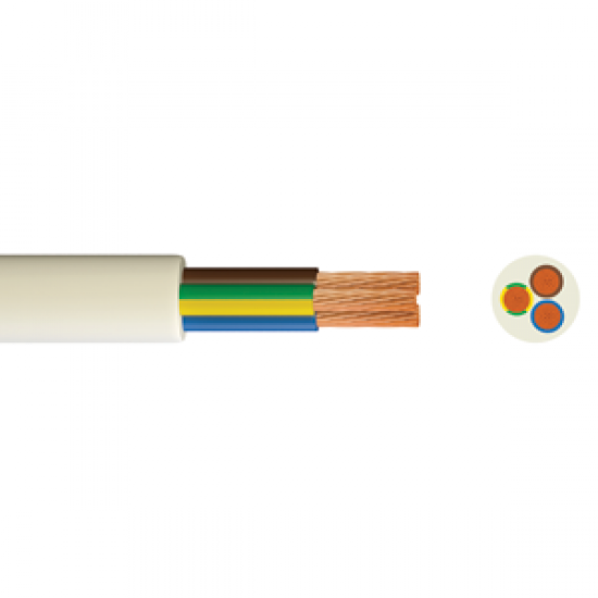 1.5mm 3183Y 3 Core 1m White 1.5mm 3183Y 3 Core 1m White