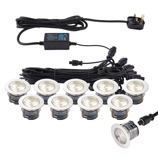 Saxby Ikon 45mm IP67 10xLED Decking Kit-CW/WW Saxby Ikon 45mm IP67 10xLED Decking Kit-CW/WW