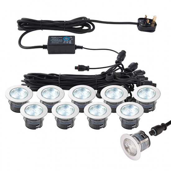 Saxby Ikon 45mm IP67 10xLED Decking Kit-DL/Blue Saxby Ikon 45mm IP67 10xLED Decking Kit-DL/Blue