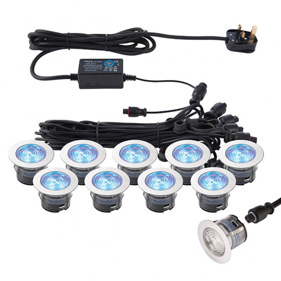 Saxby Ikon 45mm IP67 10xLED Decking Kit-DL/Blue Saxby Ikon 45mm IP67 10xLED Decking Kit-DL/Blue