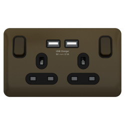 Lisse Mocha Bronze 2G 13A Sw/Skt USB