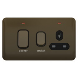 Lisse Mocha Bronze 45A Cooker Unit c/w Socket