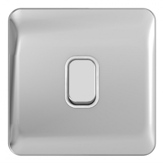 Lisse Polished Chrome 1G 2W Switch WHI