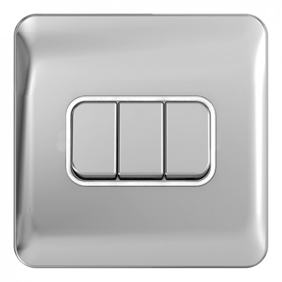 Lisse Polished Chrome 3G 2W Switch WHI