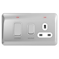 Lisse Polished Chrome 45A Cooker Unit c/w Socket W