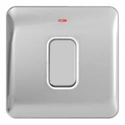 Lisse Polished Chrome 50A DP Switch/LED WHI