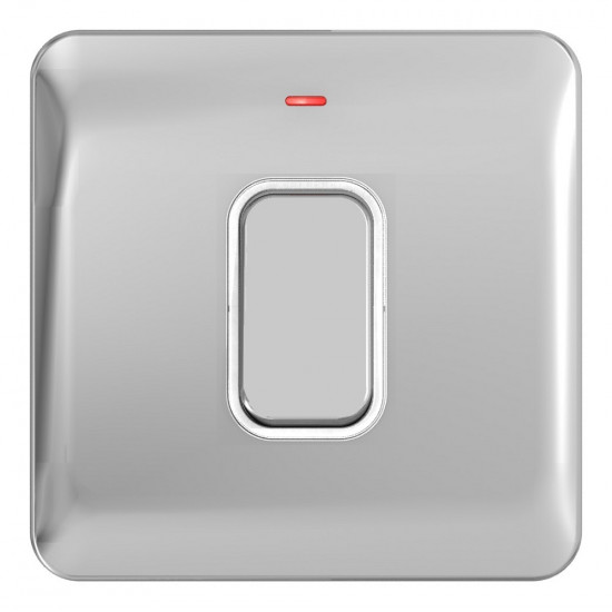 Lisse Polished Chrome 50A DP Switch/LED WHI