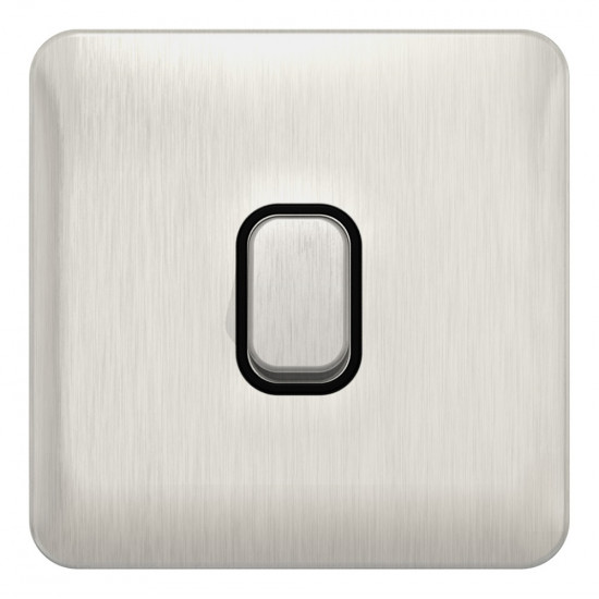 Lisse Stainless Steel 1G 2W Switch BLK Lisse Stainless Steel 1G 2W Switch BLK