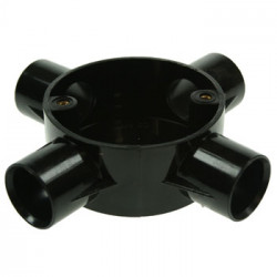 PVC 20mm Four Way Box Black