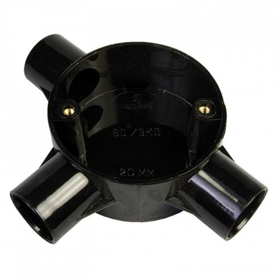 PVC 20mm Tee Box Black PVC 20mm Tee Box Black