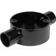 PVC 20mm Through Box Black