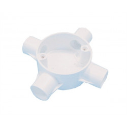 PVC 20mm Four Way Box White PVC 20mm Four Way Box White